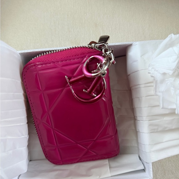 Dior Pink Zip Keychain Wallet & Cardholder - Picture 2 of 10